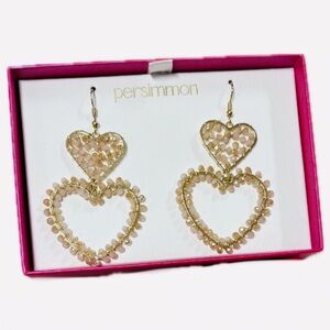 NWT ⚜️💖⚜️ Persimmon Adorable Heart Hoop Earrings